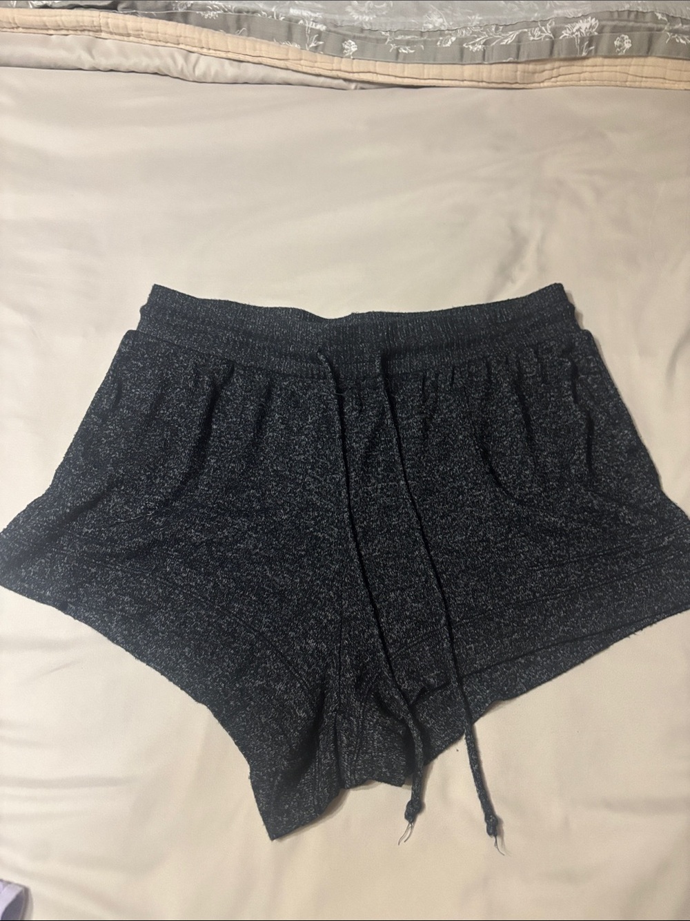 stars above Black Marled Athletic Lounge Shorts